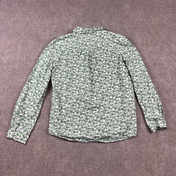 Boden Button Down Shirt Women's 2P Green White Floral Print Cotton Long Sleeve - Picture 5 of 9